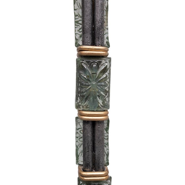 Hand forged Wrought Iron Candle Stand with Beads. Good condition.