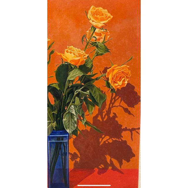 Contemporary "Roses in Cobalt Vase" by Bernique Longley For Sale - Image 3 of 9
