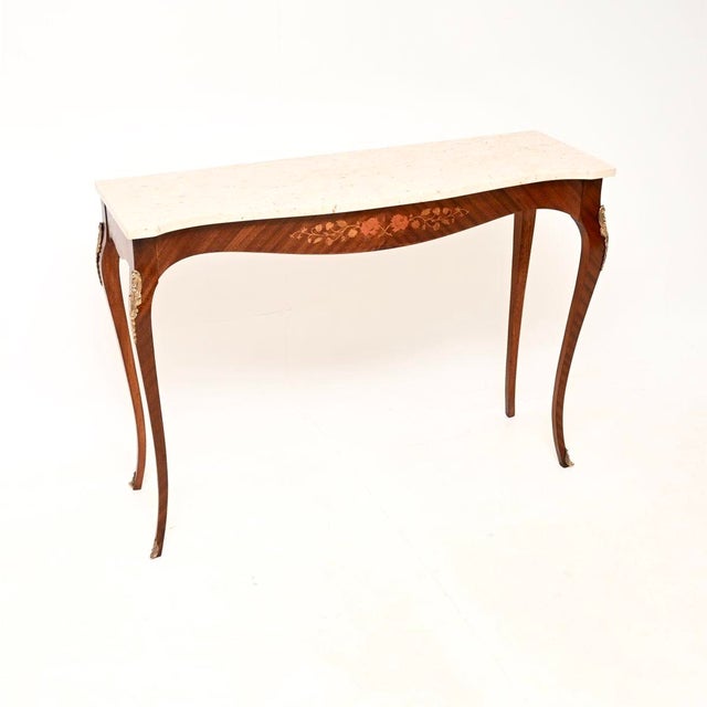 Vintage French Marble Top Console Table, 1930s For Sale - Image 10 of 10