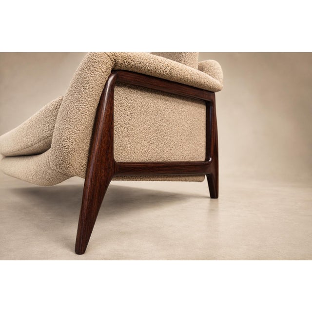 1960s Brazilian Modern Stella Three-Seat Sofa in Rosewood & Bouclé by Sergio Rodrigues, Brazil For Sale - Image 16 of 18
