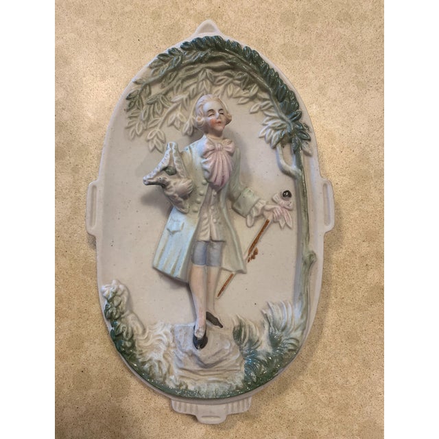 Victorian Mid 20th Century Victorian China Wall Figures - a Pair For Sale - Image 3 of 7