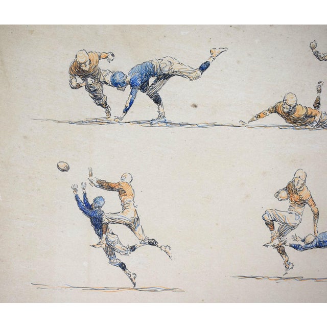 Pen & Ink Drawing of Football Scenes by Paul Brown For Sale In New York - Image 6 of 8