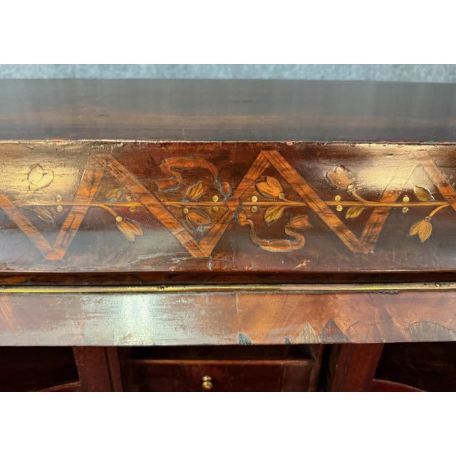 Early 1900’s Antique Heavily Inlaid Rolltop Desk For Sale - Image 13 of 17