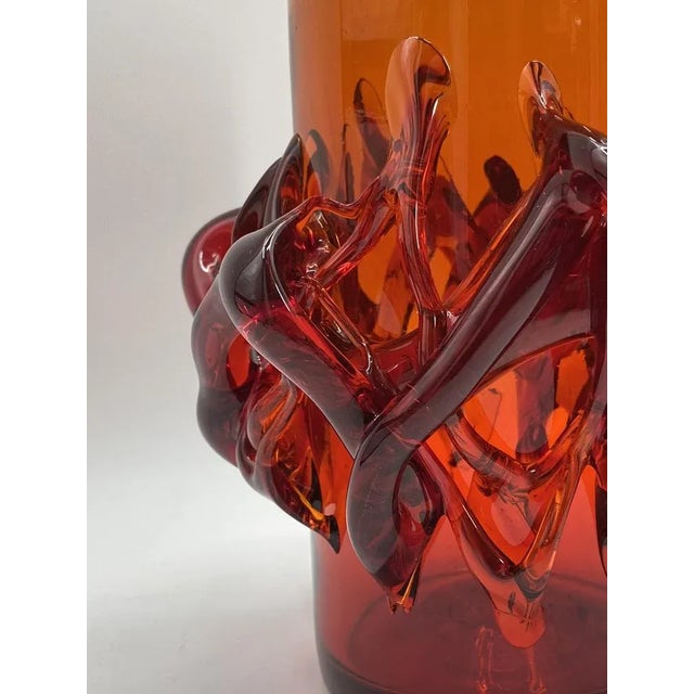 Handmade Flower Vase by Jerzy Słuczan-Orkusz für Krakowski Instytut Szkła, Poland, 1970s For Sale - Image 3 of 12