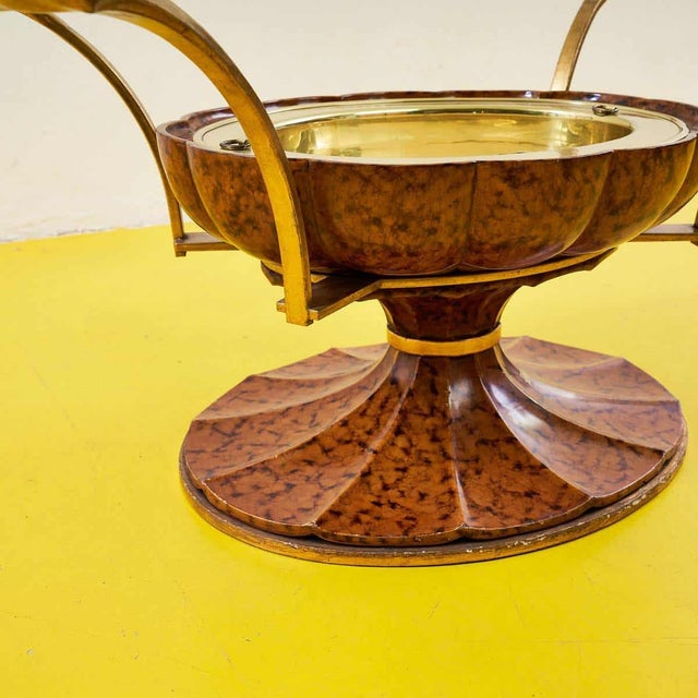 Metal Art Deco Style Coffee Table in Metal, Wood and Resin, 1950s For Sale - Image 7 of 12