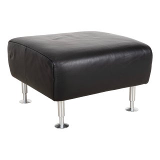 250 Leather Stool in Black by Rolf Benz For Sale