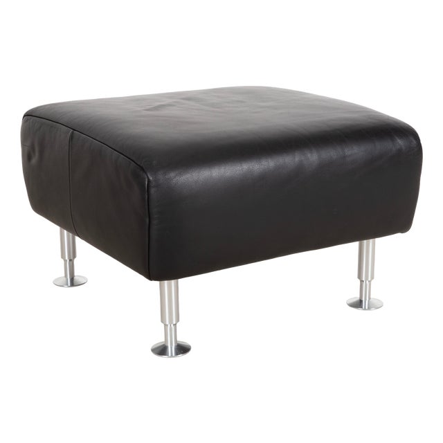 250 Leather Stool in Black by Rolf Benz For Sale