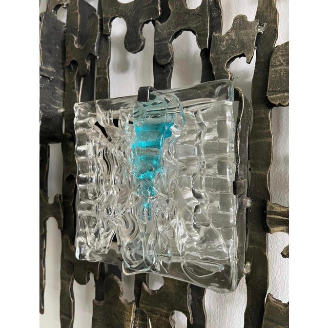 1970s Brutalist Wall-Mounted Lamp & Coat Rack Sculpture For Sale - Image 5 of 12