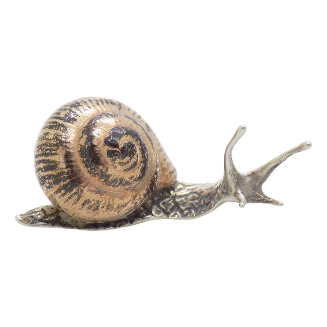 Vintage Italian Handmade Silver and Brass Snail, Tuscany, Italy, 1980s For Sale