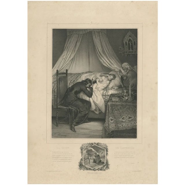 Maurin, La Mort de Laurence from Lamartine's Jocelyn, 1840, Lithograph For Sale