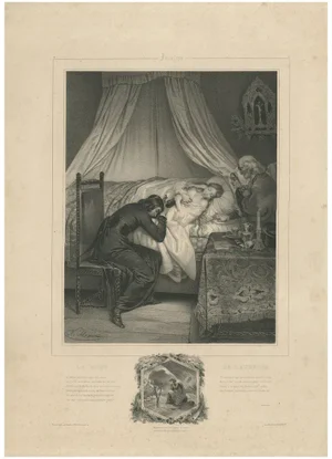 Maurin, La Mort de Laurence from Lamartine's Jocelyn, 1840, Lithograph