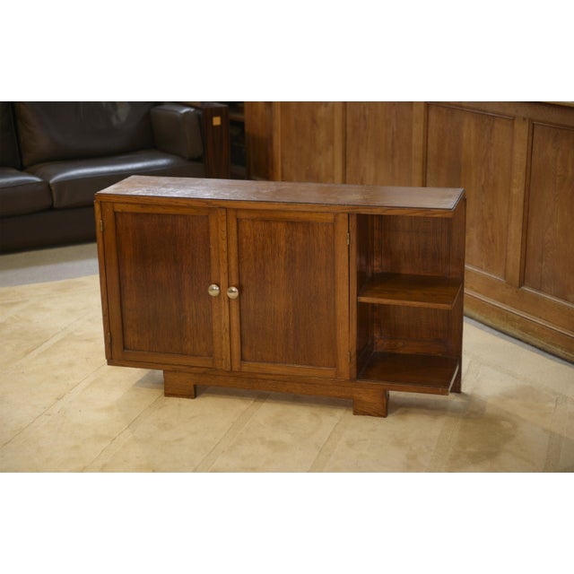 Vintage Art Deco Oak Side Table, 1940s For Sale - Image 9 of 10