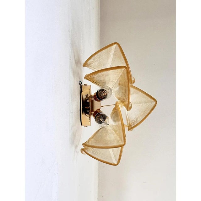 Amber Rondini Murano Glass Gold Wall Sconces by Simoeng, Set of 2 For Sale - Image 6 of 9