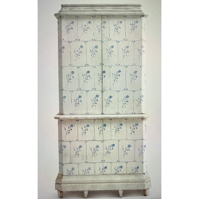 White Antique Tiled Stove Cabinet, 1900 For Sale - Image 8 of 8