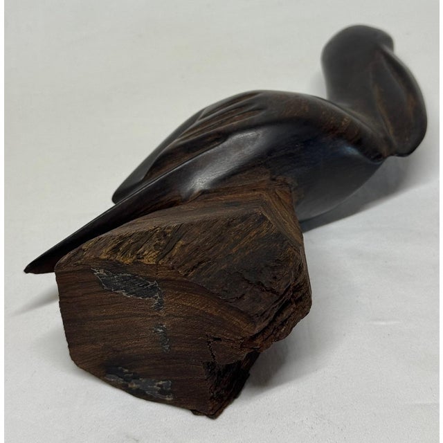 Vintage Carved Dark Wood Pelican Figurine For Sale - Image 11 of 12