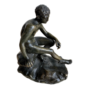 Classical Grand Tour Style Bronze Seated Hermes (Mercury at Rest) Sculpture