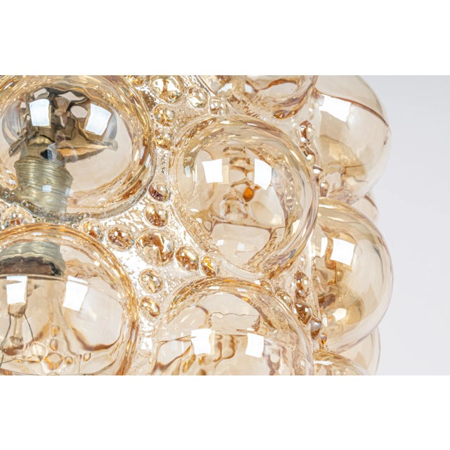 1970s Large Amber Bubble Glass Pendant by Helena Tynell for Limburg, Germany, 1970s For Sale - Image 5 of 16