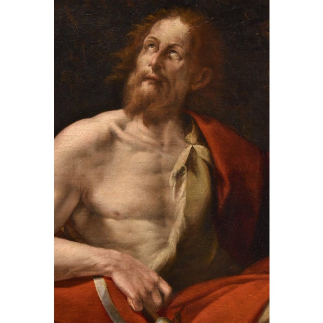Tomaso Pombioli, Saint John the Baptist, 1620, Oil on Canvas, Framed For Sale - Image 11 of 13