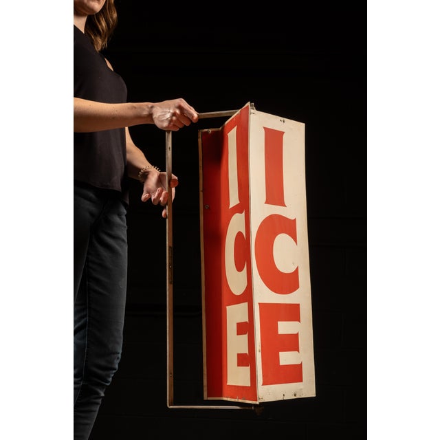 Vintage Revolving Service Station Ice Sign For Sale In Chicago - Image 6 of 7