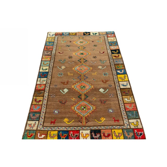 Vintage Hand-Knotted Gabbeh Rug, 1990s For Sale - Image 4 of 10