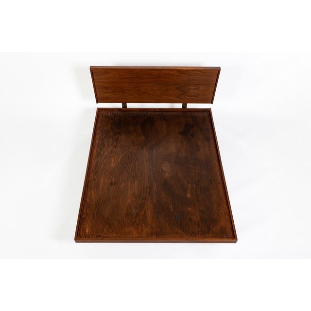 Brown Vintage Mid-Century Walnut Wood Platform Bed by Richard Artschwager (Attr.) 1950s For Sale - Image 8 of 15