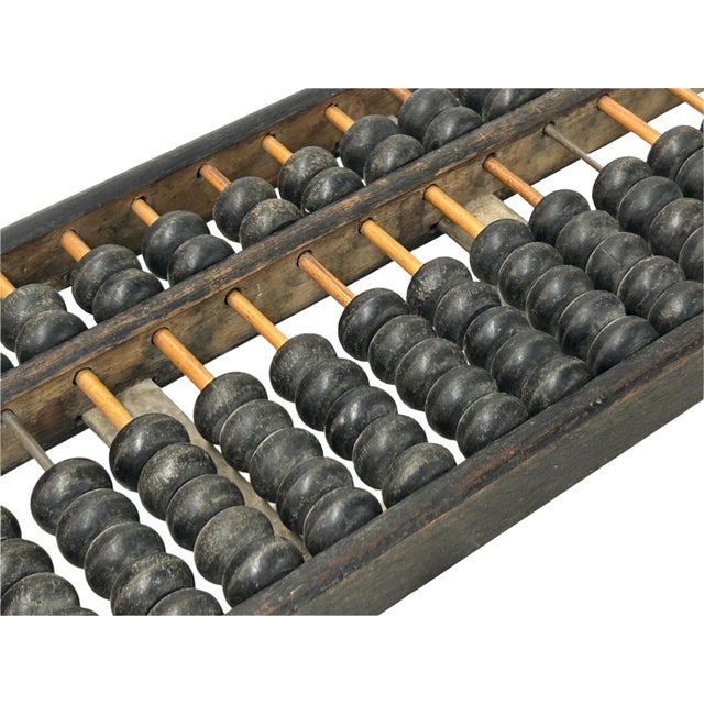Chinese Vintage Black Wood Abacus Fengshui Paperweight Display For Sale - Image 9 of 10