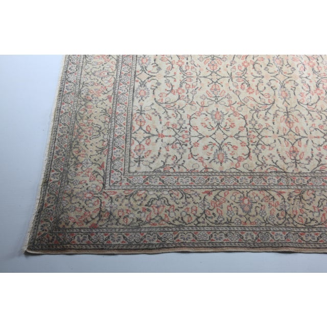 1940s Flower Design Kayseri Rug For Sale In Tampa - Image 6 of 13