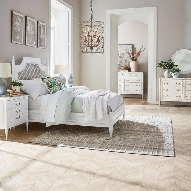 2020s Faux Bois Mid Century Modern King Bed For Sale - Image 5 of 7