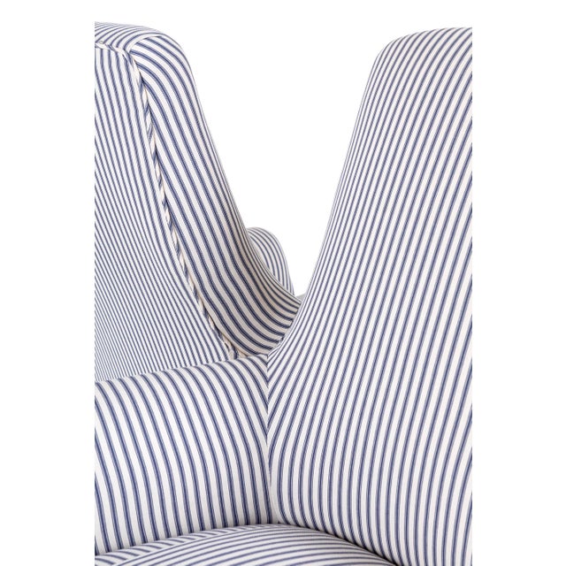 French Chairs in Princeton Ticking, Set of 2 For Sale - Image 13 of 14