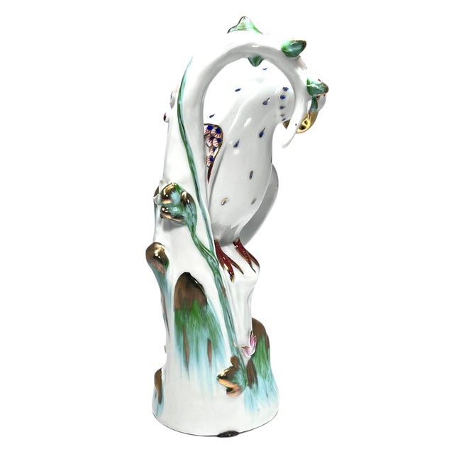 1940s Vintage KPM Hand-Painted Porcelain Parrot Figurine For Sale - Image 9 of 11