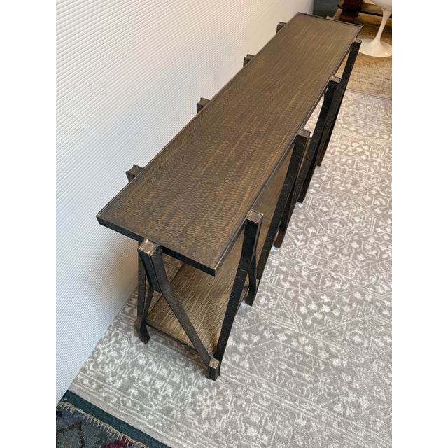 Metal Cb2 Scissor Console Table For Sale - Image 7 of 12