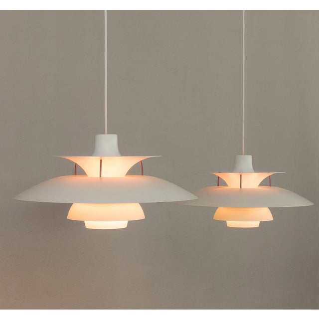 Louis Poulsen Ph5 Vintage Pendants Lamp by Poul Henningsen for Louis Poulsen, Set of Two, 1980s, Set of 2 For Sale - Image 4 of 9