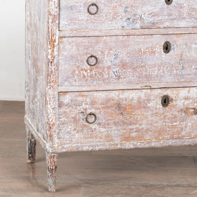 19th Century Swedish Painted Pine Chest of Three Drawers For Sale - Image 10 of 12