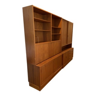 Modern Teak Bookcase Credenza and Bookcase by Poul Hundevad For Sale