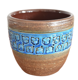 Rimini Blue Ceramic Planter by Aldo Londi for Bitossi, 1960s