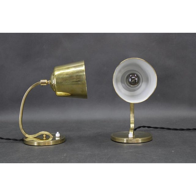 Adjustable Brass Table Lamps, Czechoslovakia, 1930s, Set of 2 For Sale - Image 3 of 13
