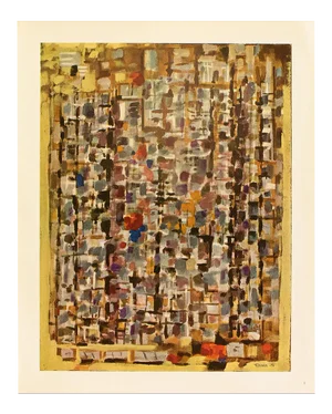 1960s After Roger Bissiere, "Gray" Vintage Swiss Full-Color Print