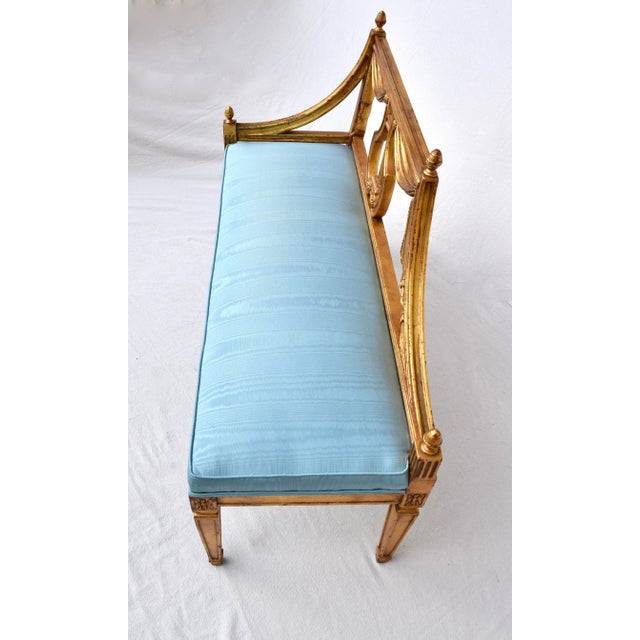 1940s Louis XVI French Recamiere Bench Settee For Sale - Image 5 of 12