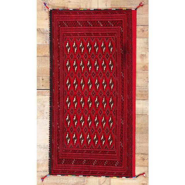 Vintage Red Persian Turkoman Rug -02'04 X 04'06 For Sale - Image 9 of 9
