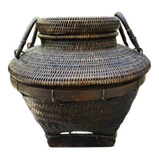 1900s Bontok or Ilfugao Tribal Lidded Basket For Sale