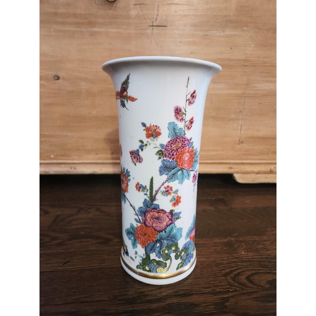 1970s Large Lenox Saxony Porcelain Vase Reproduction of a 1725 Meissen