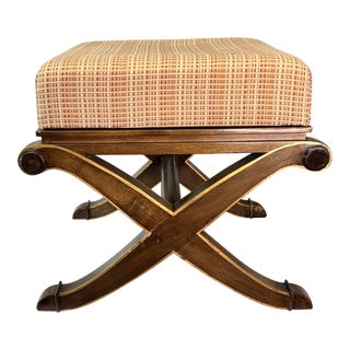 Modern X Legged Ottoman For Sale