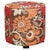 Vintage Moroccan Round Pouf Ottoman in 1970s Psychedelic Floral Velvet For Sale - Image 10 of 17