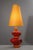 Large Drimmer lamp base circa 1980 in orange ceramic, post-modernist design reminiscent of François Chatain's work. Base...