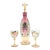 Hand-Painted Bohemian Decanter Set – Amethyst, Gold, and Enamel Floral Motif – 3 Pieces For Sale