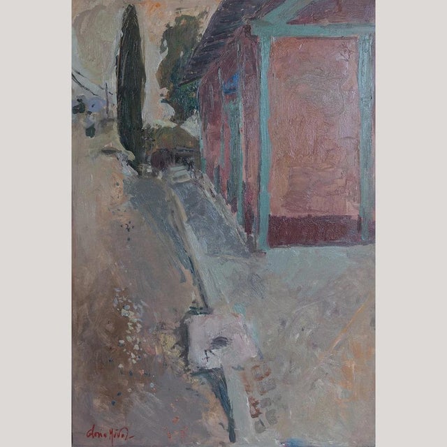 Gloria Muñoz, Study of Church Exterior, 1970s, Oil on Canvas For Sale - Image 6 of 12