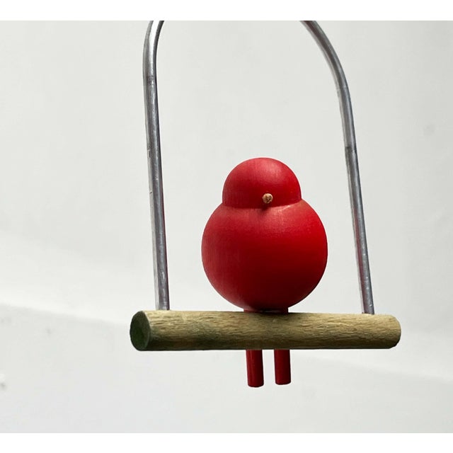Mid-Century Modern Red Bird Hangers from Aarikka, Finland, 1960s, Set of 2 For Sale - Image 4 of 12