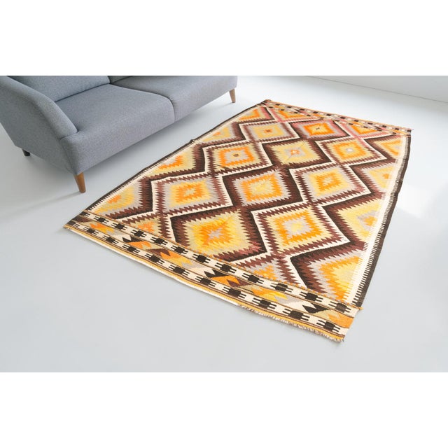 Vintage Handwoven Kilim Rug For Sale - Image 6 of 10