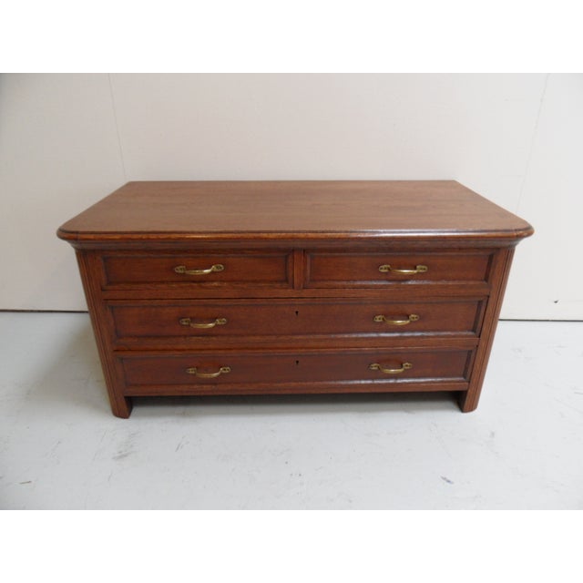 Brown Antique Oak Chest of Drawers, 1890s For Sale - Image 8 of 11