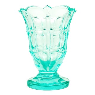 Art Deco Uranium Vase from Moser, Czechoslovakia, 1930s For Sale